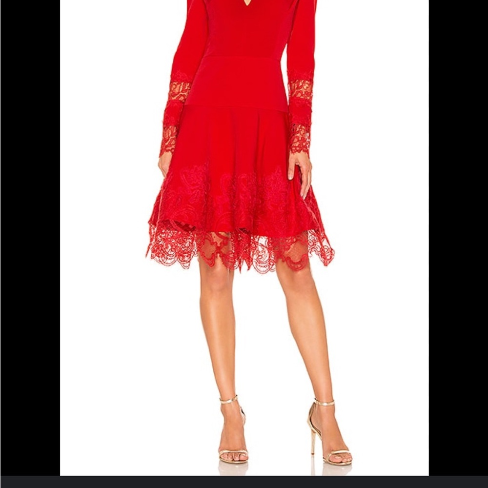 Red Lace fit and flare Dress